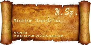 Michler Szeréna névjegykártya